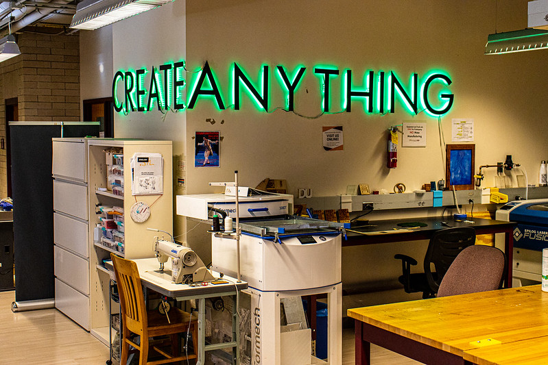Create Anything sign in Innovation Lab