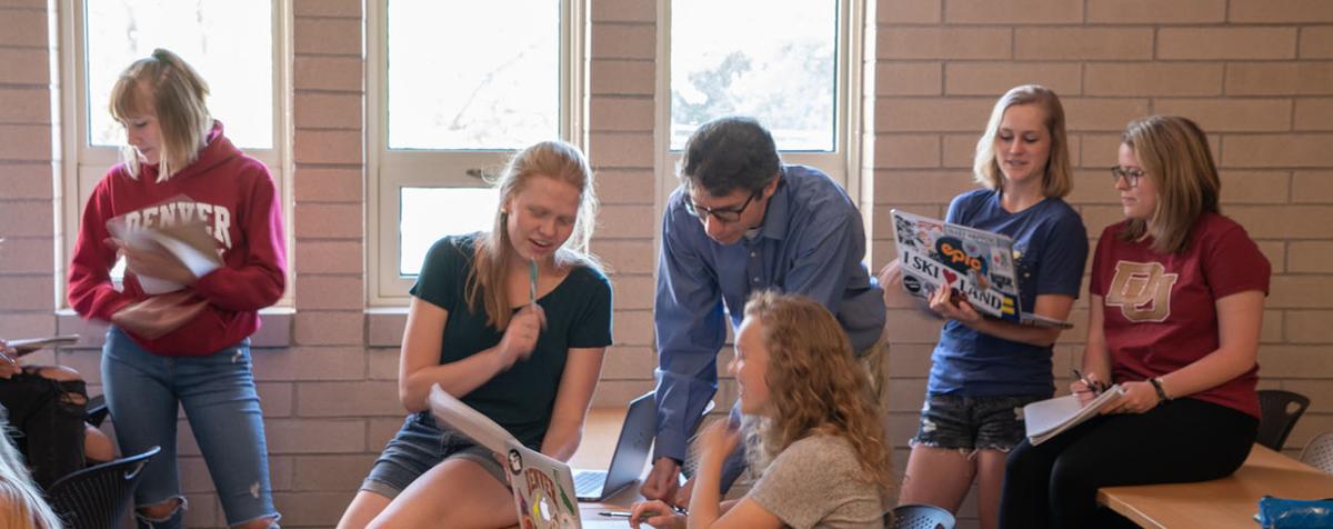 Professor and students