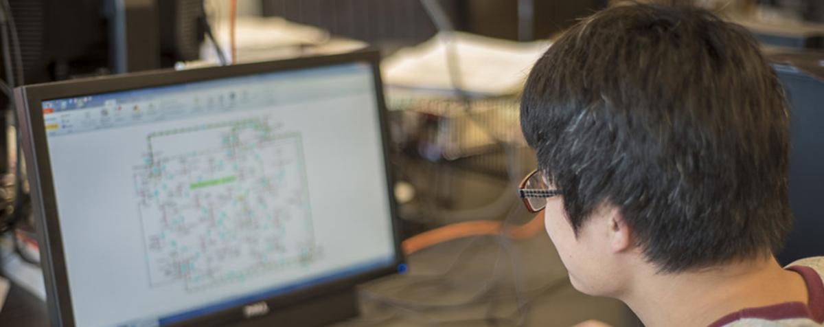 student on computer