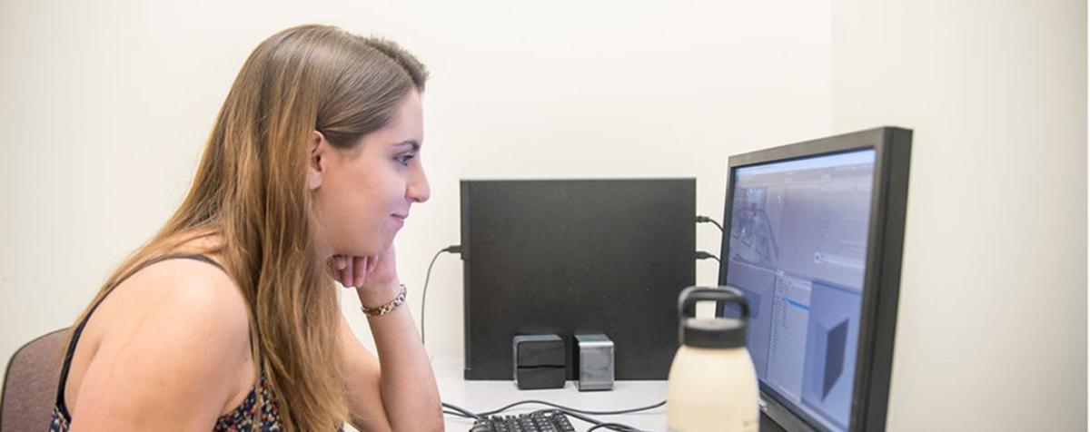 Student at computer