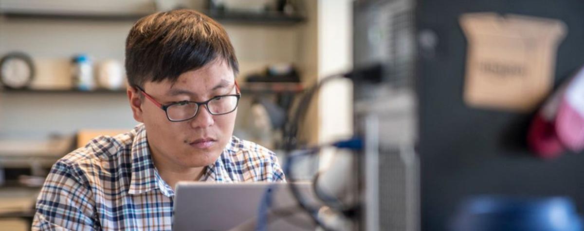 Student at computer